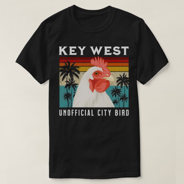 Key West Florida Unofficial City Bird Souvenir T-Shirt (Design Front)