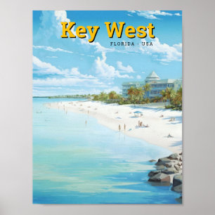Key West Florida USA Art Vintage Travel  Poster