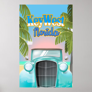 Key West, Florida USA vintage travel poster