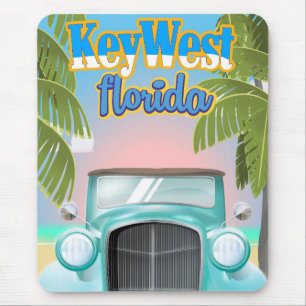 Key West, Florida USA vintage travel poster Mouse Mat
