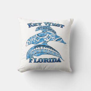 Key West Florida Vacation Tribal Dolphins Cushion