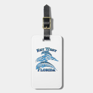 Key West Florida Vacation Tribal Dolphins Luggage Tag