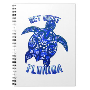 Key West Florida Vacation Tribal Turtle Notebook