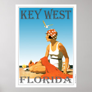 Key West Florida Vintage Beach Poster