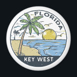 Key West Florida Vintage Emblem Magnet<br><div class="desc">Key West vector art design. Key West,  a U.S. island city,  is part of the Florida Keys archipelago.</div>