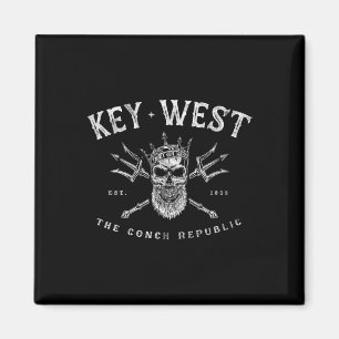 Key West Florida Vintage Poseidon Conch Republic Magnet