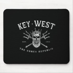 Key West Florida Vintage Poseidon Conch Republic Mouse Mat