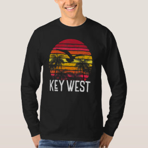 Key West Florida Vintage Retro Beach Palm Tree Sur T-Shirt
