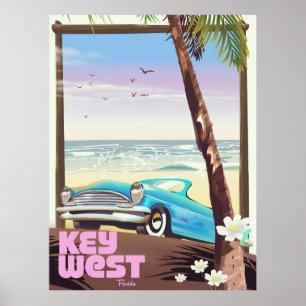 key west florida vintage travel poster