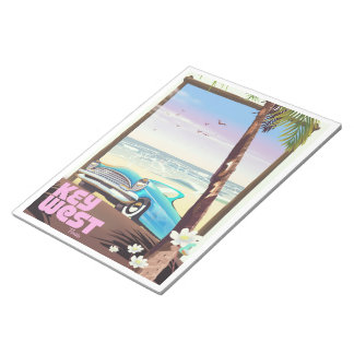 key west florida vintage travel poster notepad