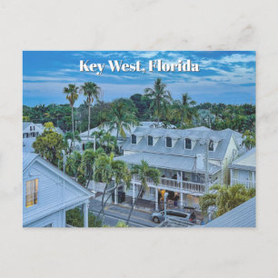 Key West Florida White Houses Architecture Scene Postcard