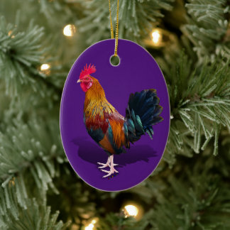 Key West - Gypsy Rooster Ceramic Tree Decoration