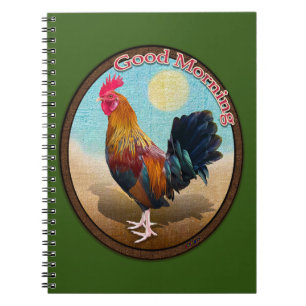 Key West - Gypsy Rooster Good Morning Vintage Oval Notebook