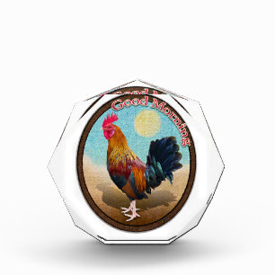 Key West - Gypsy Rooster Good Morning Vintage Oval Photo Block