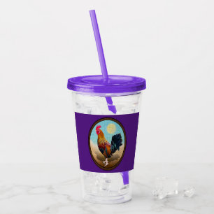Key West - Gypsy Rooster Vintage Oval Acrylic Tumbler