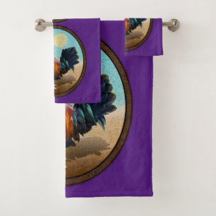 Key West - Gypsy Rooster Vintage Oval Bath Towel Set