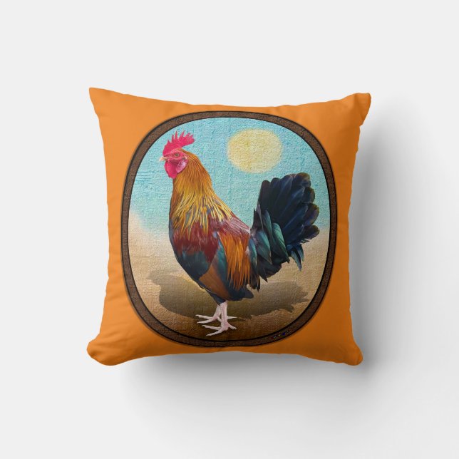 Key West - Gypsy Rooster Vintage Oval Cushion (Front)