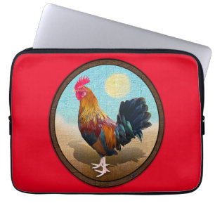 Key West - Gypsy Rooster Vintage Oval Laptop Sleeve