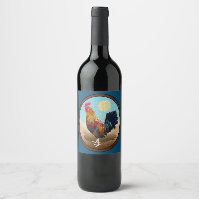 Key West - Gypsy Rooster Vintage Oval Wine Label (Front)