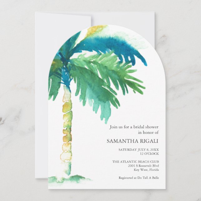Key West Inspired Tropical Bridal Shower Invitation (Front)