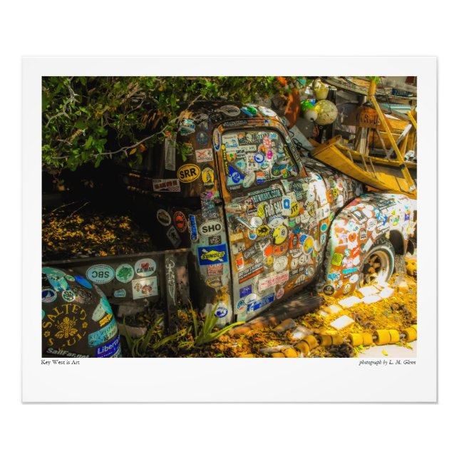 Key West is Art, Old Pickup Truck Photo Print (Front)