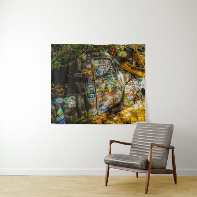 Key West is Art, Old Pickup Truck Tapestry (In Situ (Horizontal))