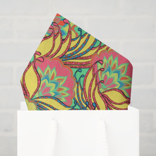 Key West Island Tropical Floral Pattern Tissue Paper (Gift Bag)