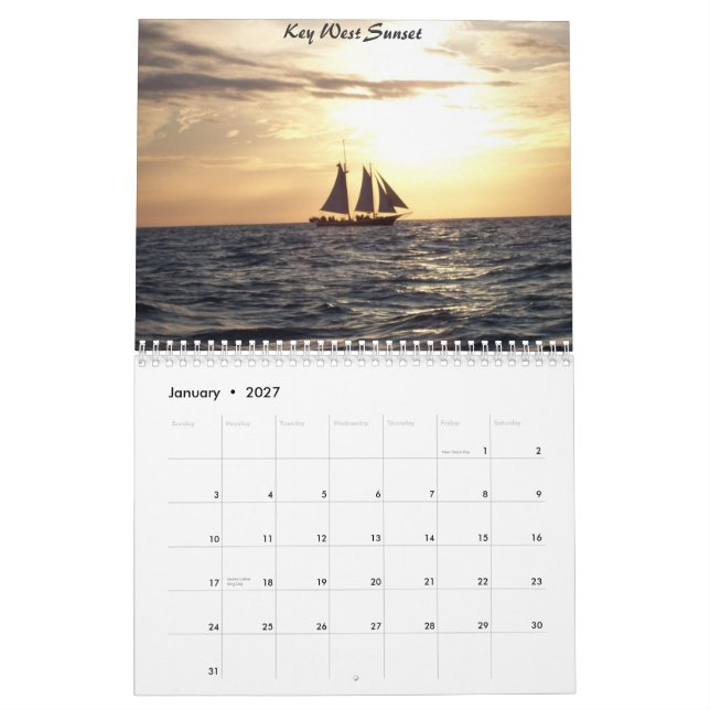 Key West & Key Largo Calendar (Jan 2027)
