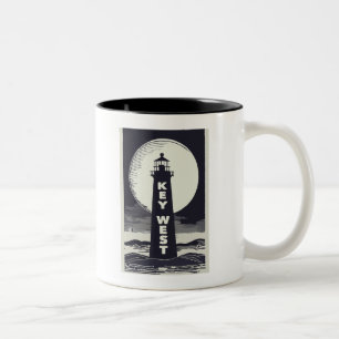 Key West Lighthouse Moon Two-Tone Coffee Mug