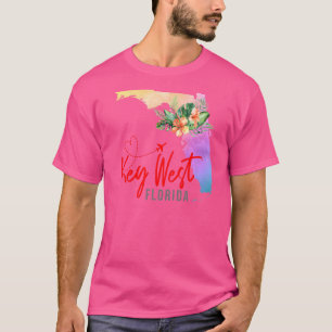 Key West Map Matching Vacation Family Girls trip T-Shirt