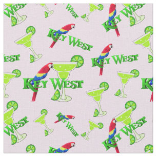 Key West Margarita Parrot Florida Summer Pink Fabric