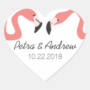 Key West Modern Whimsy Wedding Heart Sticker