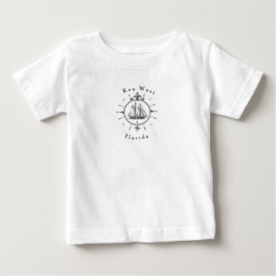 Key West Nautical Sailing Compass Cruising Sailor Baby T-Shirt