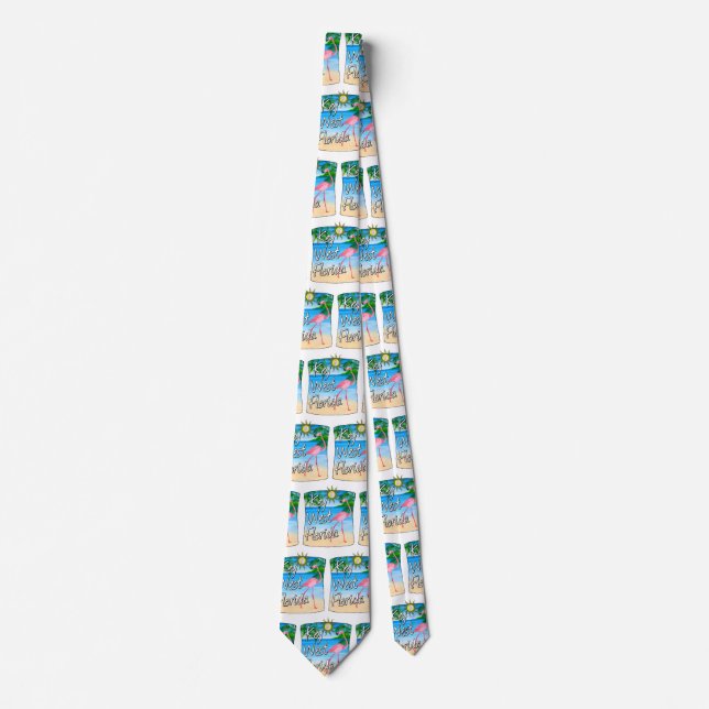 Key West Pink Flamingo Florida Keys Tie (Front)