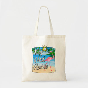Key West Pink Flamingo Florida Keys Tote Bag