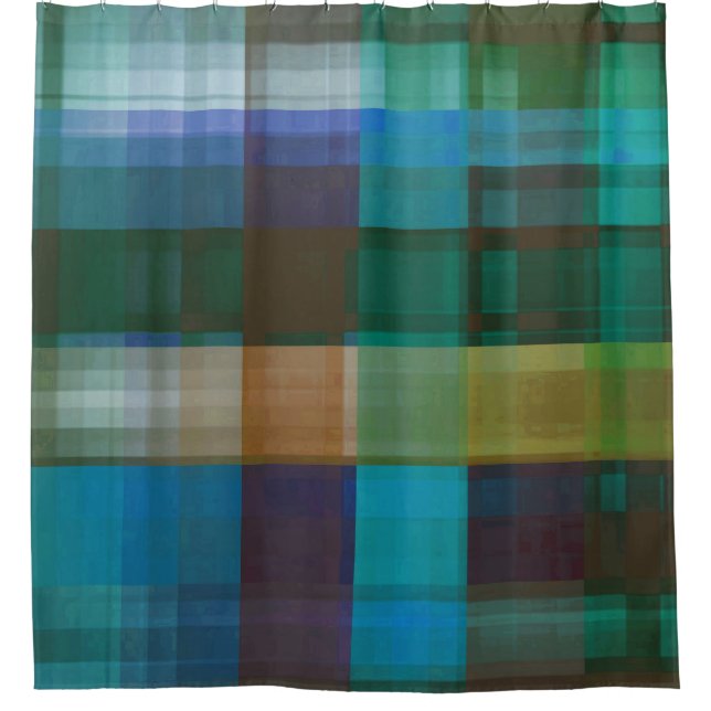 Key West Plaid Bath Shower Curtain (Front)