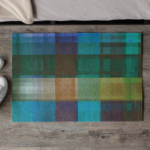 Key West Plaid Bath Shower Curtain Doormat
