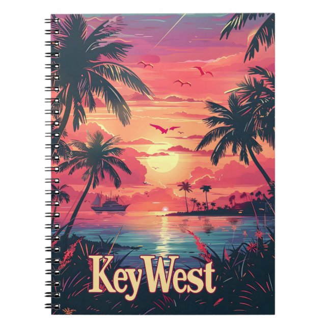 Key West Serenity: Tropical Sunset Notebook (Front)