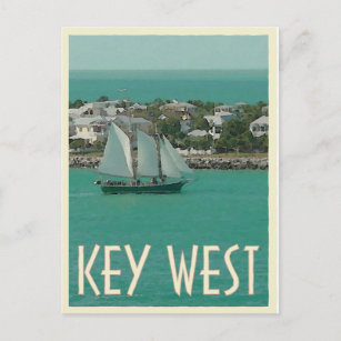 Key West Sunset Key vintage style Postcard
