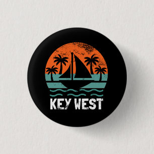 Key West Sunset Retro Vacation 3 Cm Round Badge