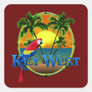 Key West Sunset Square Sticker