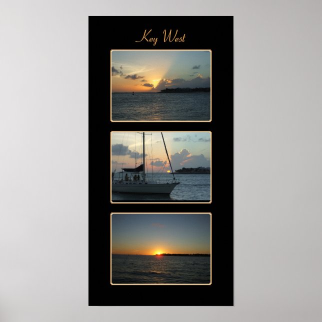 Key West sunset triptych Poster (Front)