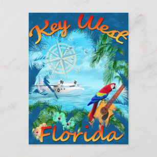 Key West Trop Rock Music Postcard