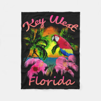 Key West Tropical Beach Sunset Men Women Kids  Fleece Blanket