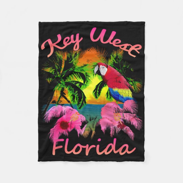 Key West Tropical Beach Sunset Men Women Kids  Fleece Blanket (Front)