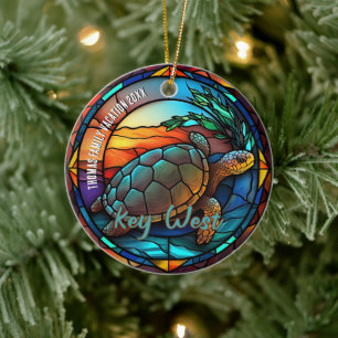 Key West Vacation Souvenir  Ceramic Tree Decoration