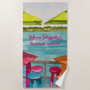 Key West Vibes Bachelorette Weekend Beach Towel