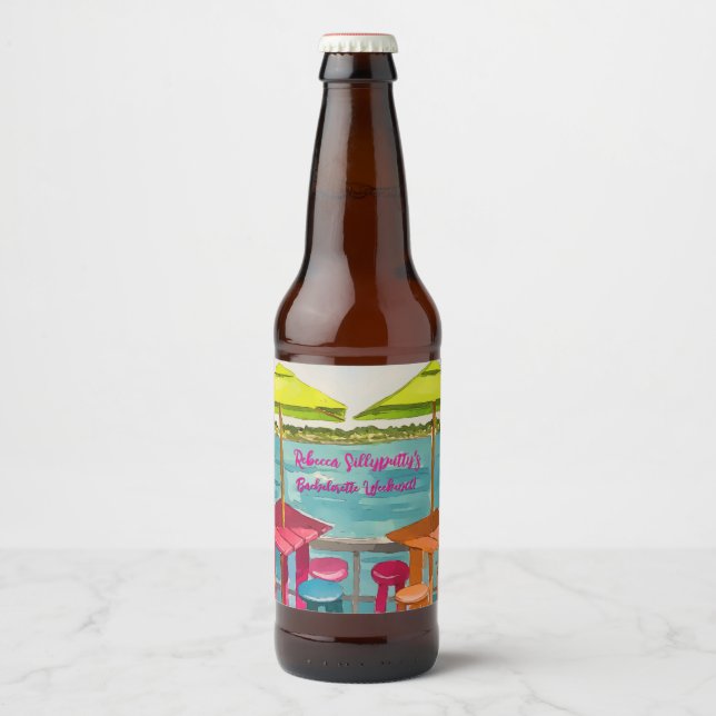 Key West Vibes Bachelorette Weekend Beer Bottle Label (Front)