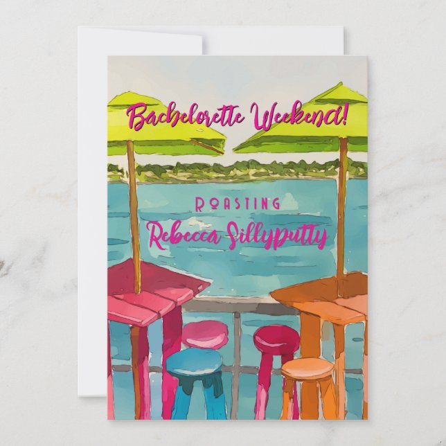 Key West Vibes Bachelorette Weekend Invitation (Front)