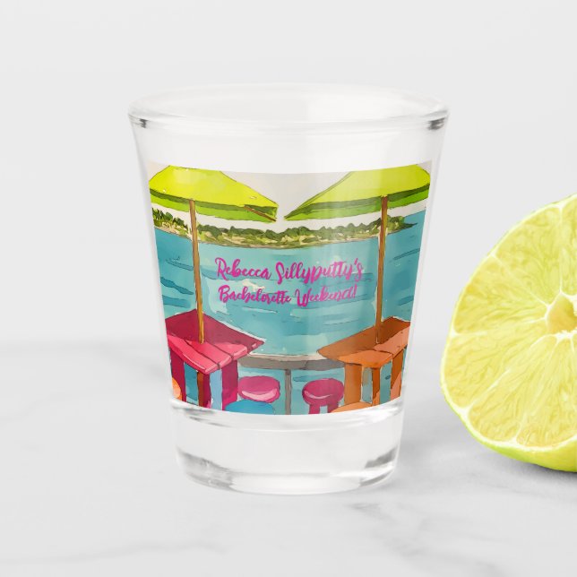 Key West Vibes Bachelorette Weekend Shot Glass (Front)